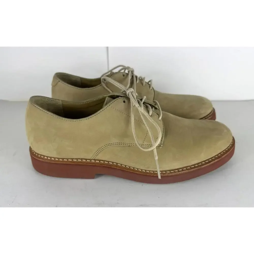 Brooks Brothers Suede Derby Shoes Mens US 8 Made in USA Tan Casual Dress